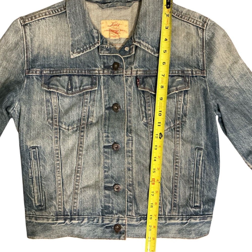 Levi cropped waist jean jacket size Medium - Picture 4 of 8